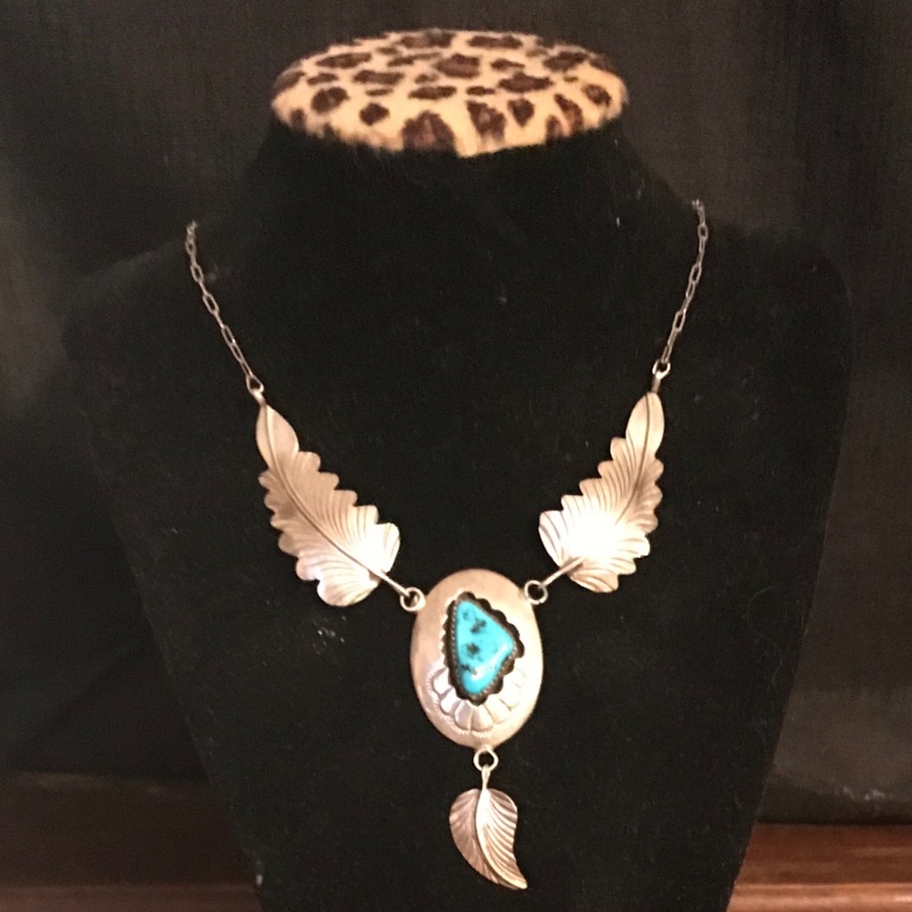 Antique Indian man made sterling silver necklace